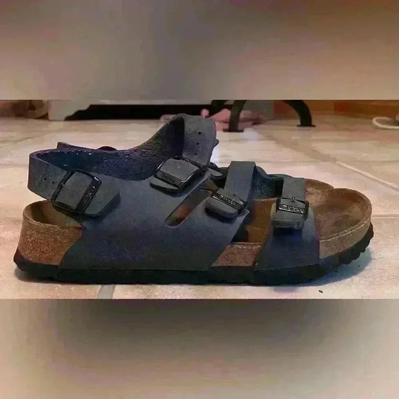 BIRKENSTOCK Birki’s Ellice SH10 blue/gray 3 strap sandals; size 39 / 8-8.5 - Picture 2 of 6